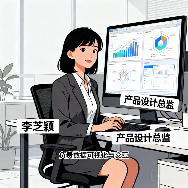 产品设计总监李芝颖，负责数据可视化与交互